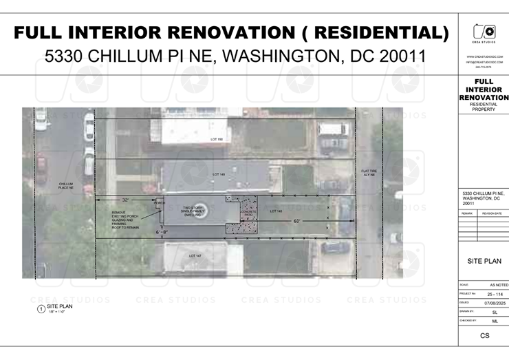 Basic site plan draft for permit application – CREA STUDIOS