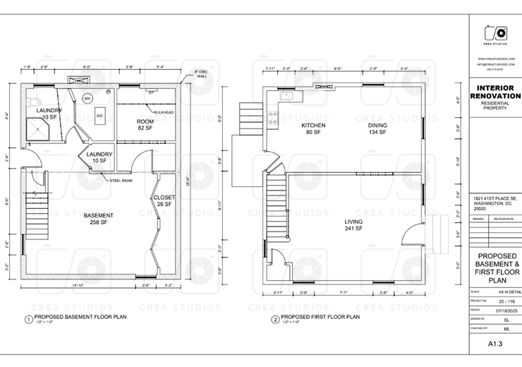 Kitchen remodel with non-structural permit-ready plans